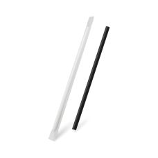 Słomki papierowe jumbo czarne 8x250 mm pojedynczo pakowane 100 szt.