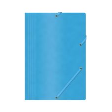 Teczka z gumką OFFICE PRODUCTS z preszpanu A4 390gsm 3-skrzydłowa niebieska