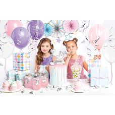Zestaw Dekoracji Party Jednorożec Kompletny Girlanda Balony Słomki 29 sztuk