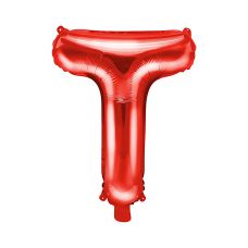 Balon Foliowy Litera T Czerwony 35cm do Powietrza