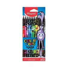 Kredki Color'Peps Monster Trójkątne w Czarnej Obudowie 12 sztuk