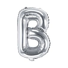 Balon Foliowy Litera B Srebrny 35 cm do Powietrza