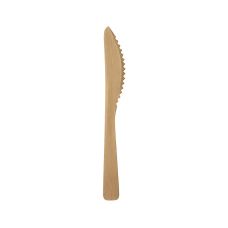 Noże jednorazowe z bambusa 17 cm wzór PURE opakowanie 50 sztuk