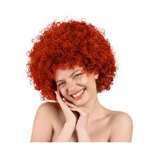 Peruka Afro Kręcone Włosy Rudy Kolor na Eventy Firmowe