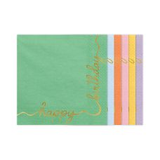 Serwetki Papierowe Happy Birthday Mix Kolorów 33x33 cm 12 sztuk
