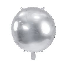 Balon Foliowy Okrągły Lustrzany Srebrny 45 cm