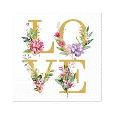 Serwetki papierowe 3-warstwowe Love Power 1/4 składane 25 x 25 cm 20 sztuk
