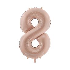 Balon Foliowy Cyfra 8 Ciemny Beż 72cm