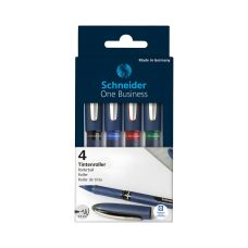 Zestaw piór kulkowych Schneider One Business 0,6 mm miks kolorów 4 sztuki