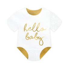 Serwetki Papierowe Dekoracyjne Śpioszki Hello Baby Białe 16x16cm 20 sztuk