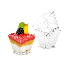 Pojemniki na przekąski papierowe białe 5x5x4,5cm 60ml 50 sztuk