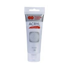 Farba Akrylowa Srebrna Metaliczna Happy Color 75ml