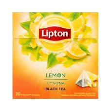 Herbata czarna Lipton w piramidkach z cytryną, 20 sztuk