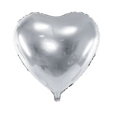 Balon Foliowy Serce Srebrny Metalizowany 61 cm