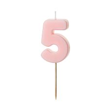 Świeczka Urodzinowa Cyfra 5 Jasnoróżowa 5.5 cm