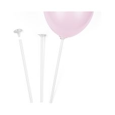 Patyczki do Balonów z Zatyczkami 30 cm Białe (100 szt.)