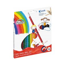 Kredki Ołówkowe Fiorello Super Soft 24 Kolory Trójkątne
