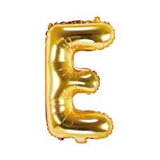 Balon Foliowy Litera E Złoty 35 cm do Powietrza