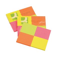 Bloczek samop. Q-CONNECT Brilliant, notes, 38x51mm, 4x50 kart., neonowe