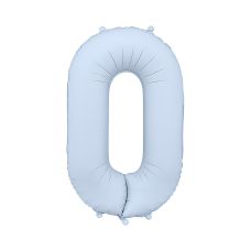 Balon Foliowy Cyfra 0 Mglisty Niebieski 86cm