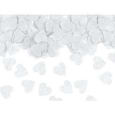 Konfetti Bibułowe Serca Białe 1,6x1,6 cm 15g