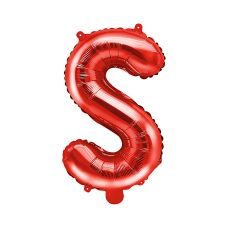 Balon Foliowy Litera S Czerwony 35cm do Powietrza