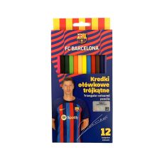 Kredki ołówkowe trójkątne FC Barcelona 12 kolorów w zestawie