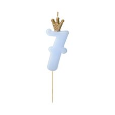 Świeczka Urodzinowa Cyferka 7 Jasnoniebieska 9.5cm