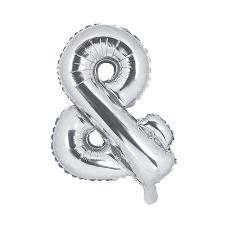 Balon foliowy metalizowany, srebrny, 35 cm