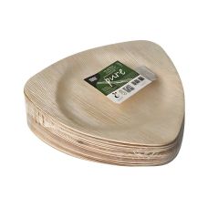 Talerz papierowy z liści palmowych trójkątny 25 x 25 x 1,5 cm 25 sztuk