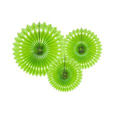 Rozety Dekoracyjne Bibułowe Zielone Jabłuszko Zestaw 20-30cm 3 Sztuki