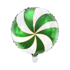 Balon Foliowy Cukierek Matowy Zielony Złoty Nadruk 35cm