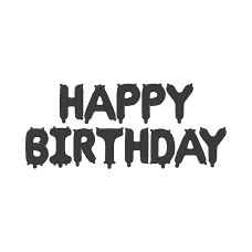 Balon Foliowy Happy Birthday Czarny Matowy 340x35 cm