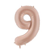 Balon Foliowy Cyfra 9 Matowy Ciemny Beż 72cm