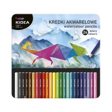 Kredki akwarelowe w metalowym pudełku 24 kolory zestaw profesjonalny