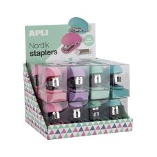Zszywacz biurowy APLI Nordik Soft Touch, do 30 kartek, mix kolorów pastel