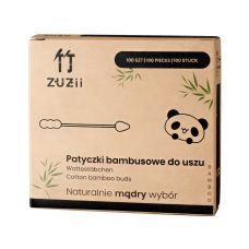 Patyczki higieniczne bambusowe z wzorem bałwanek lub szpic 100 sztuk