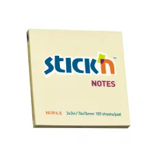 Notes Samoprzylepny 76x76 mm Żółty Pastelowy 100 Kartek