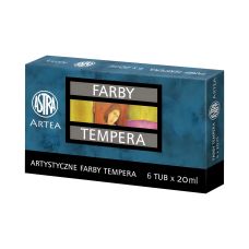 Farby tempera zestaw 6 kolorów w pojemnikach 20 ml