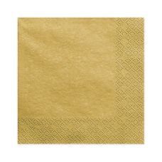 Serwetki Trójwarstwowe Złote Metalizowane 33x33 cm (20 sztuk)