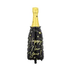Balon Foliowy Butelka Happy New Year Mix Kolorów 27x88 cm
