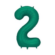 Balon Foliowy Cyfra 2 Butelkowa Zieleń 86cm do Powietrza i Helu