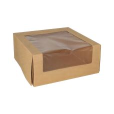 Pudełko na ciasto z okienkiem PLA kwadratowe 23 x 23 x 10 cm 25 sztuk