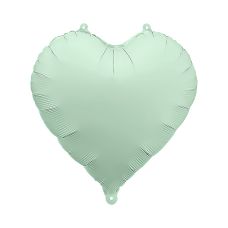 Balon Foliowy Serce Matowy Zielony 45cm do Powietrza i Helu