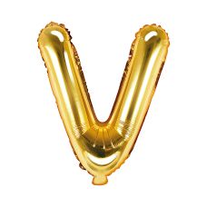 Balon Foliowy Litera V Złoty 35 cm do Powietrza