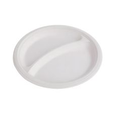 Talerz papierowy z trzciny cukrowej okrągły dwudzielny 23 cm 50 sztuk