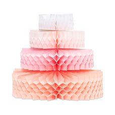 Dekoracja bibułowa Tort czterowarstwowa 23 cm mix kolorów