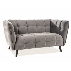 Sofa aksamitna Castello 2 szara Bluvel 14 na nogach Wenge Signal