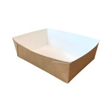 Tacka papierowa głęboka kraft brązowa 20 x 14 x 6 cm 50 sztuk