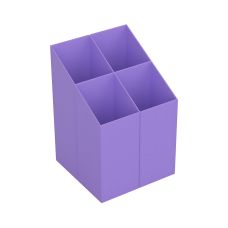 Przybornik na biurko ICO kwadratowy plastikowy 4 komory fioletowy